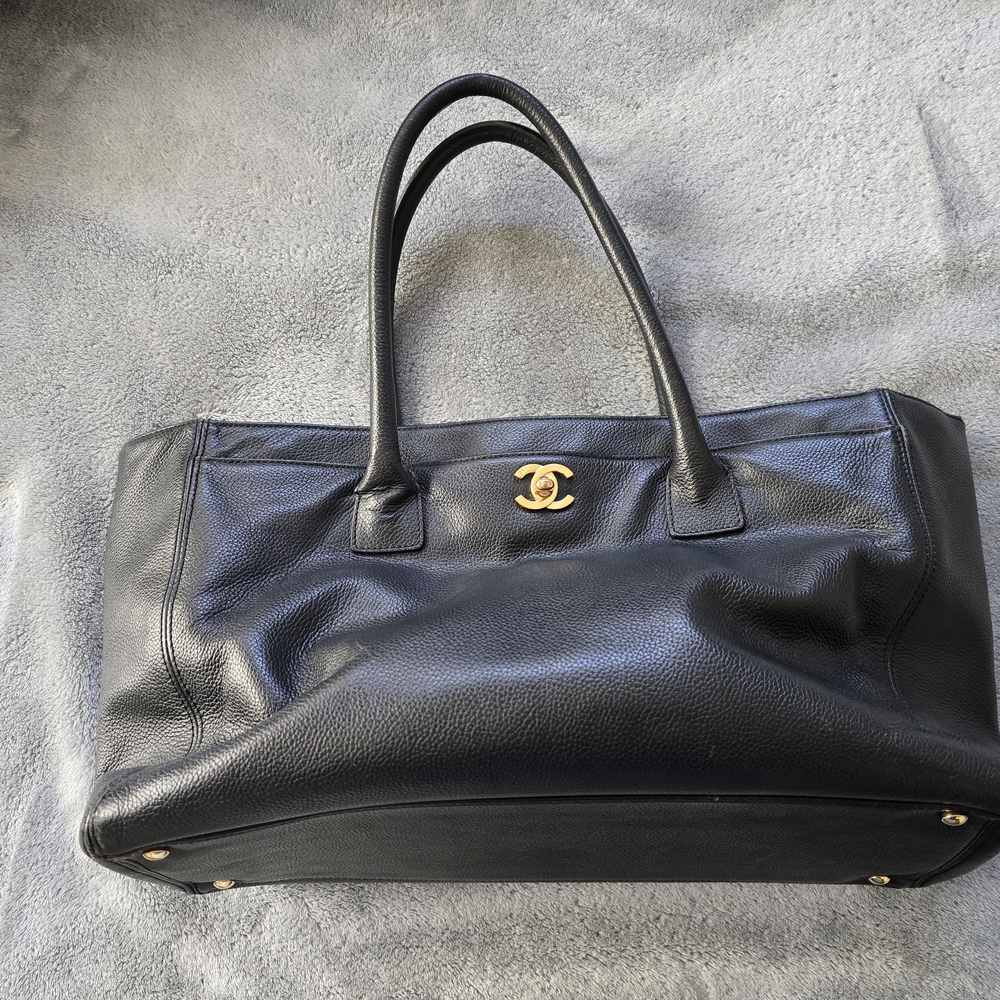 Chanel Black Executive Tote with Gold CC Turnlock